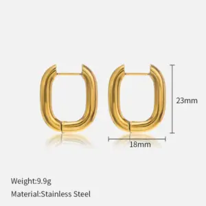 Gold Oval Earrings