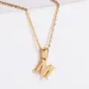 PVD Coated 18K Gold Plated Letter 304 Stainless Steel Simple Style Waterproof Non Tarnish Pendant Necklace