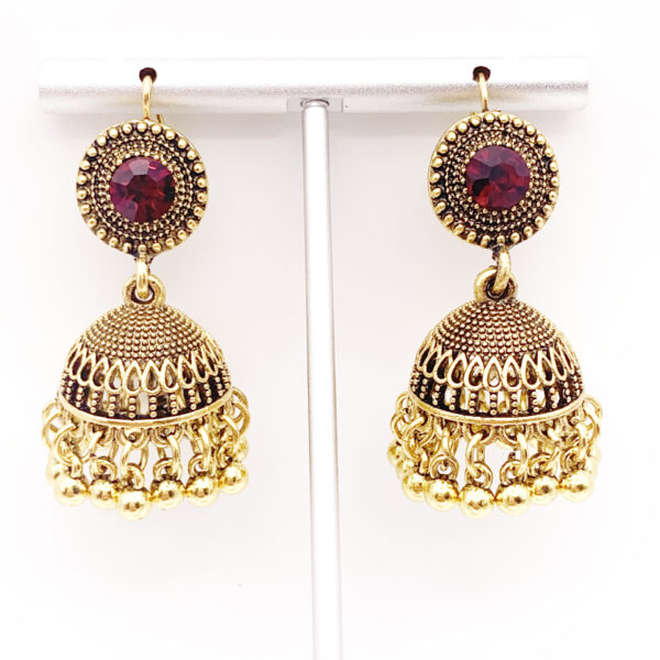 Wholesale E076 Retro Ethnic Style All-match Elegant Bohemia India Europe and America Best-selling Ruby Earrings for Women