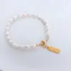 Wholesale Fashion Temperament Titanium Steel 18k Gold Plated Freshwater Pearl Bracelet Wholesale