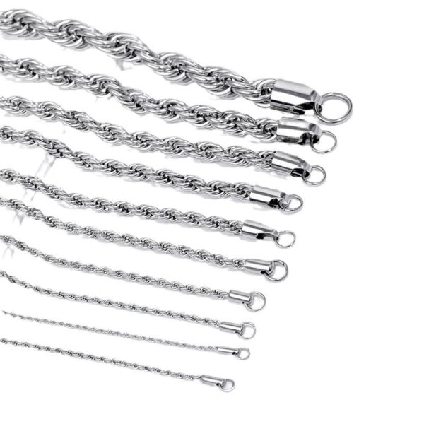 Wholesale European and American stainless steel twist chain fashion titanium steel necklace sweater chain men's domineering women's clavicle necklace