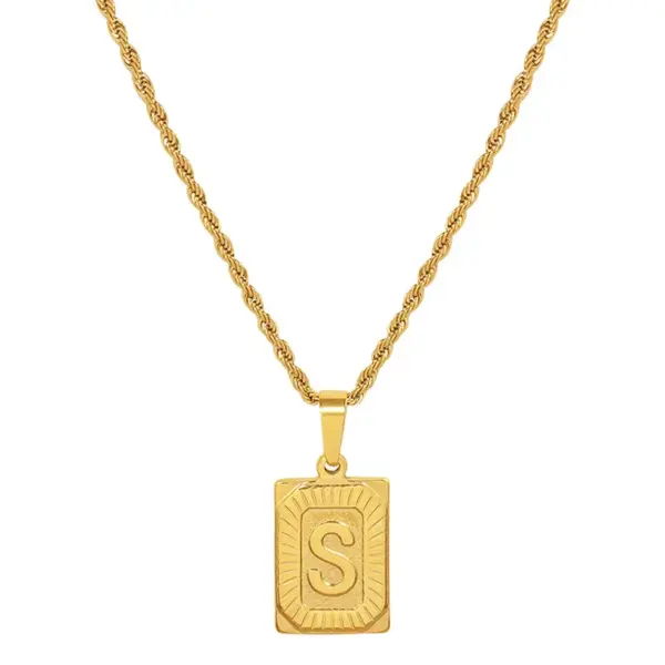Wholesale PVD Coated Real Gold Plated 18K Gold Printing 304 Stainless Steel Retro Waterproof Non Tarnish 304 Stainless Steel Necklace