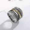 Wholesale Fashion Geometric Stainless Steel Criss Cross Braid Rhinestones Rings