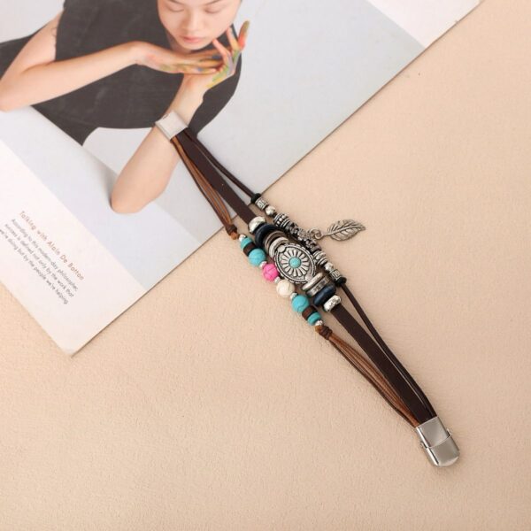 Wholesale Leaf Pine Stone Bracelet