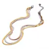 Wholesale Hip-hop Multicolor Stainless Steel Plating Three Layer Necklace