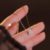Wholesale Double Heart Zircon Necklace for Women, Light Luxury, Versatile Niche Design, Heart-Shaped Pendant, Clavicle Chain, Jewelry for Girlfriend