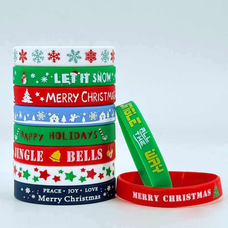 Wholesale Christmas Party Holiday Silicone Bracelet