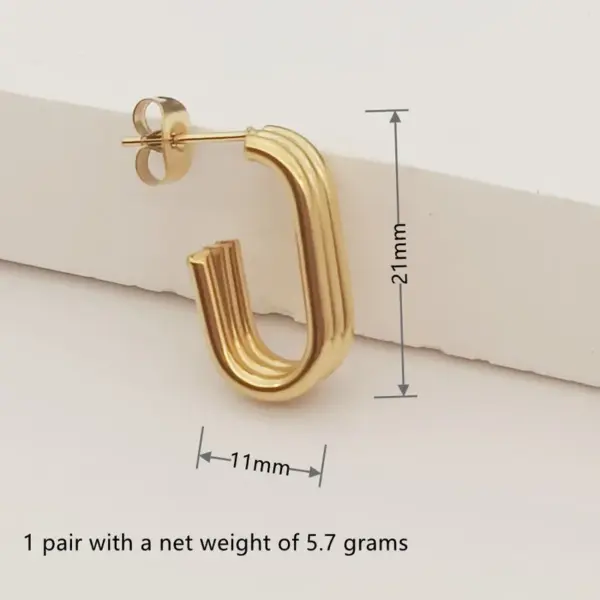 Wholesale Ion Plating (IP) Geometric 304 Stainless Steel Elegant Simple Style Commute Waterproof Non Tarnish Ear Studs