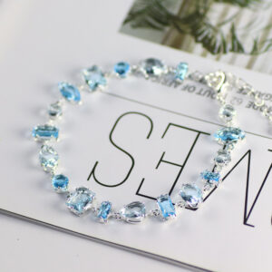 New sea blue bracelet / Gold bottom