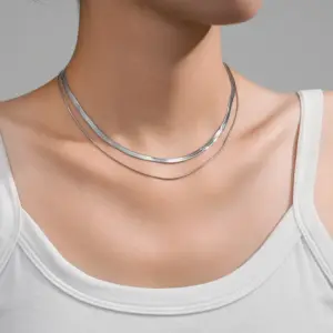 Blade Chain round Snake Chain (Steel Color)