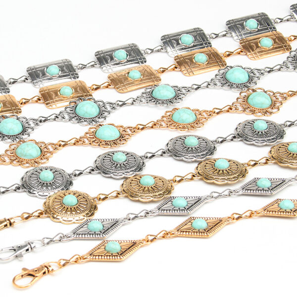 oly-9b62f77dee51a807afe681c553b1eb2d Wholesale Fashion Retro Metal Pattern Waist Chain Women's Versatile ess Suit Aessories Agate Stone Decorative Belt