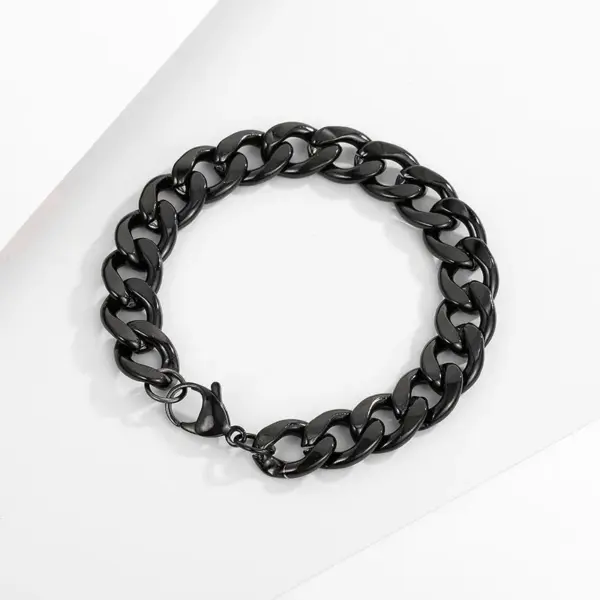 Wholesale 304 Stainless Steel Solid Color PVD Coated Stone-Free 18K Gold Plated Hip-Hop Waterproof Non Tarnish Plating Bracelets