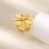 Wholesale 304 Stainless Steel Starfish Flower Bow Knot PVD Coated Real Gold Plated IG Style Retro Waterproof Non Tarnish Plating Open Rings