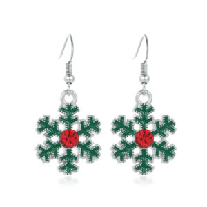 13. green snowflake earrings