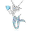 Wholesale Ballerina Girl Unicorn Rainbow Mermaid Pendant Sweater Necklace