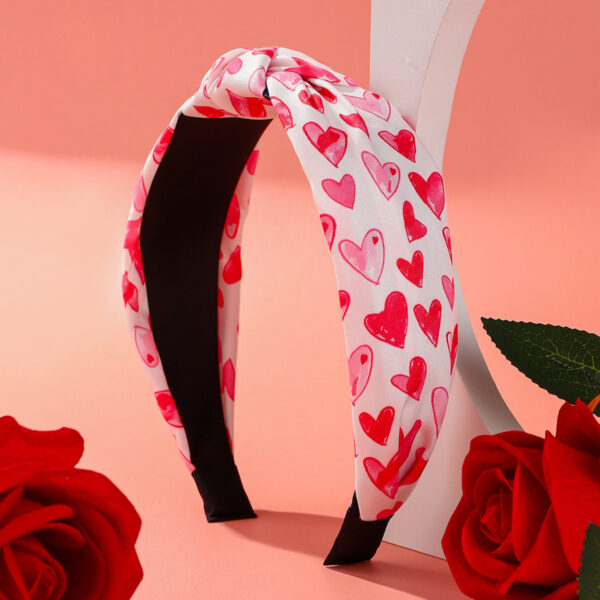 Wholesale Valentine's Day Love Fabric Pink Y2k Headband High Heels Pattern
