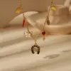 Wholesale Ion Plating (IP) 18K Gold Plated Elephant Butterfly Bow Knot 304 Stainless Steel Vintage Style Simple Artistic Pendant Necklace
