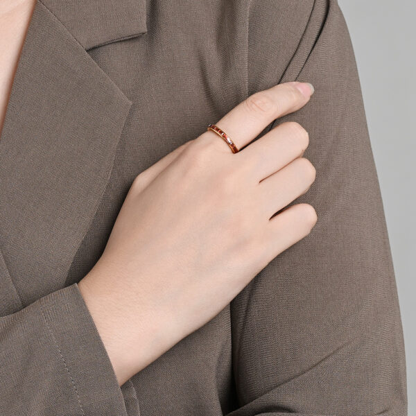 Wholesale Ins Simple 2mm Titanium Steel Diamond Ring Women's Fashion Elegant Street Style Wear Women's Ring High-End Hand Jewelry Accessories