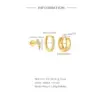 Wholesale 1 Set 925 Sterling Silver Zircon Geometric Hoop Earrings Ear Studs