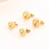 PVD Coated 18K Gold Plated Round Stainless Steel Elegant Cute Waterproof Non Tarnish Ear Studs