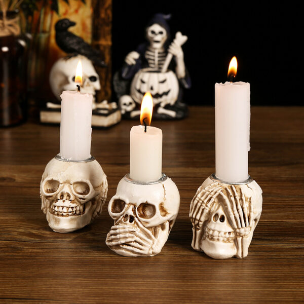 Wholesale Cross-border New Halloween Skull Resin Ornaments Skull Ghost Festival Desktop Entrance Decoration Gift Ornaments