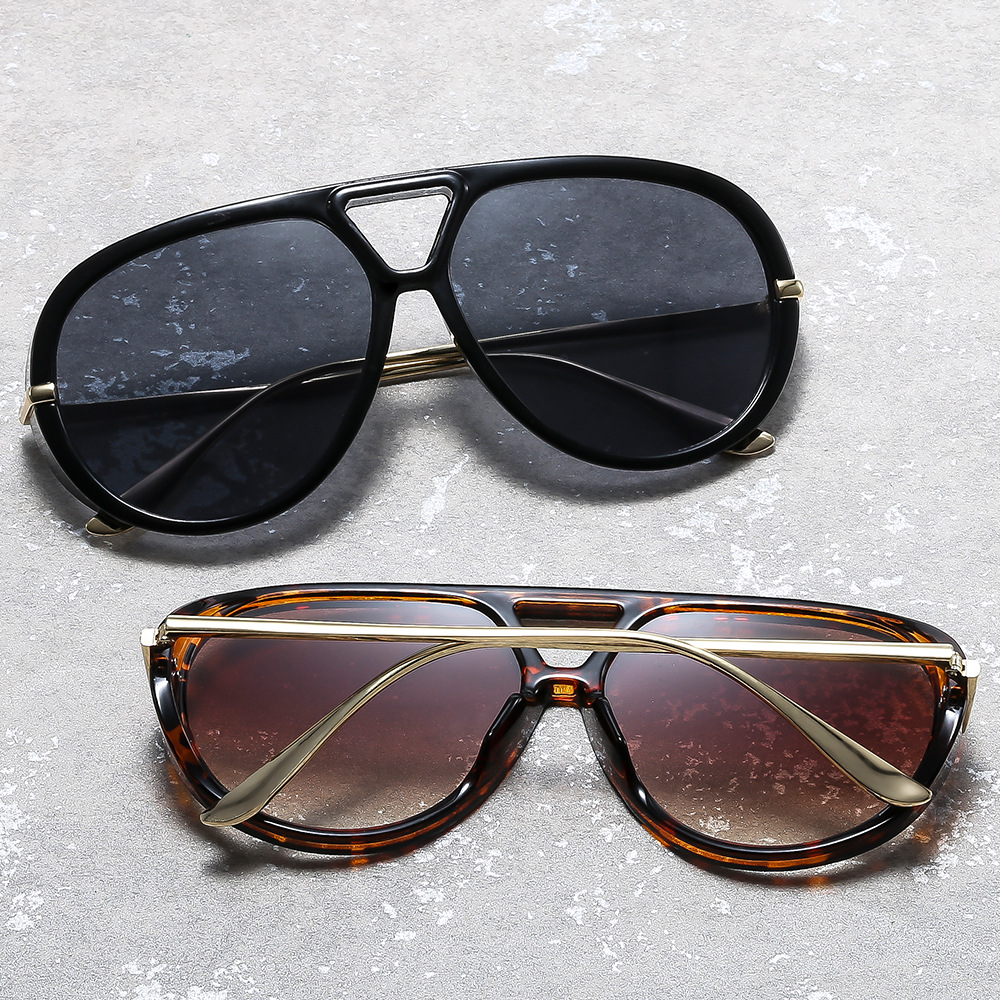 Wholesale Large-Frame Sunglasses for Women, High-End European and American Pilot Glasses, Slimming, Xiaohongshu Internet Celebrity Street Photography