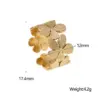 oly-9b812f15bcae2ff2e211010c8702a0c3 Wholesale PVD Coated Real Gold Plated 18K Gold Flower 304 Stainless Steel IG Style Pastoral Simple Style Waterproof Non Tarnish Open Rings