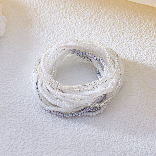 Wholesale Elegant Fashion Contrast Beige Bracelet suit Personalized All-match Mori Beach Stacked Women's Dopamine Colorful Bracelet