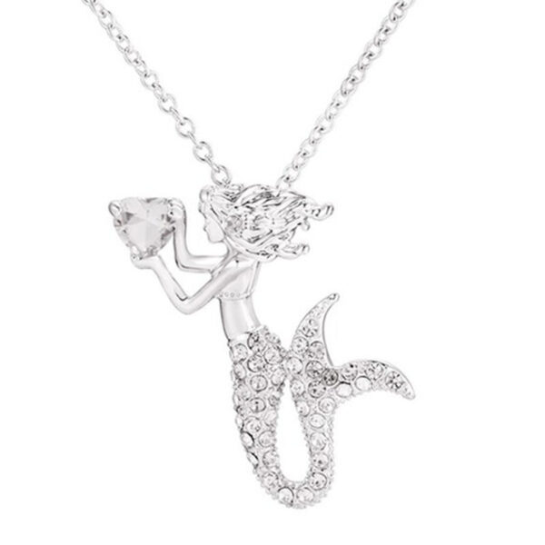 Wholesale Cross-border explosions jewelry wholesale European and American fashion mermaid love necklace female cartoon niche design pendant jewelry