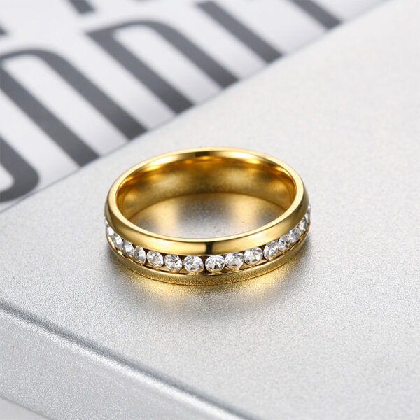 Wholesale Amazon Fashion New Simple Accessories Ins Fashion Gold Diamond-encrusted Women's Ring Street Pat Elegant Finger Ring