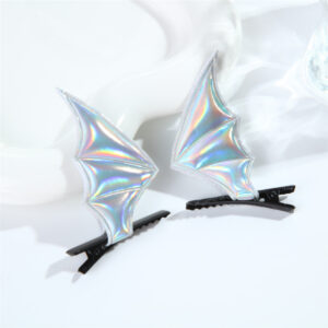 Bright leather silver hairpins (1 pair)