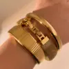Wholesale PVD Coated Real Gold Plated 16K White Plating Solid Color 304 Stainless Steel Modern Style Waterproof Non Tarnish Bangle