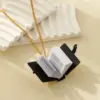 Wholesale Jewelry Novelty Modern Style Book Cross Bible 304 Stainless Steel Paper Pendant Necklace