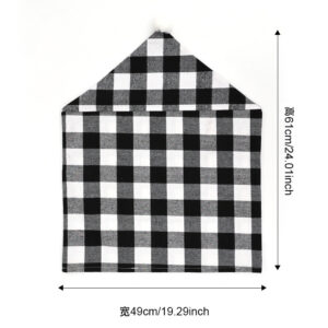Plaid chair cover black and white