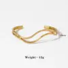 Wholesale Ion Plating (IP) Real Gold Plated Lines 304 Stainless Steel Simple Style Waterproof Non Tarnish 304 Stainless Steel Bangle Electroplated