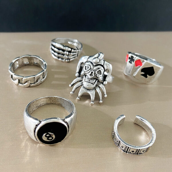 Wholesale Retro punk 6-piece index finger ring set