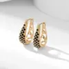 Wholesale Copper Water Droplets Zircon Gold Plated Sexy Simple Style Streetwear Gold Earrings