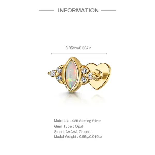 Wholesale 1 Piece Ear Cartilage Rings & Studs Casual Simple Style Streetwear Geometric 925 Sterling Silver Plating Ear Cartilage Rings & Studs