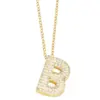 Wholesale Simple Style Shiny Letter Stainless Steel Copper 18k Gold Plated Zircon Pendant Necklace In Bulk