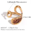 Wholesale Gold Plated Stainless Steel Ring Leopard Print Adjustable Size Vacuum Electroplating 18K Gold Adult Women Artistic Jewelry