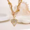 Wholesale Casual Elegant Classical Heart Shape 18K Gold Plated Vacuum Plating 304 Stainless Steel Bandana Polyester Silk Scarf Cord Paperclip Chain Cloth Strip Lobster Trigger Clasp Closure Pendant Necklaces Wholesale