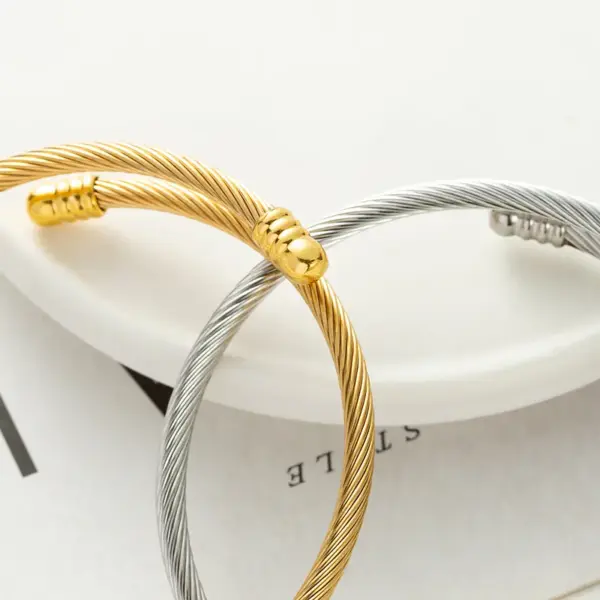 Wholesale Water Plating Solid Color Stainless Steel Titanium Steel Fashion Bangle