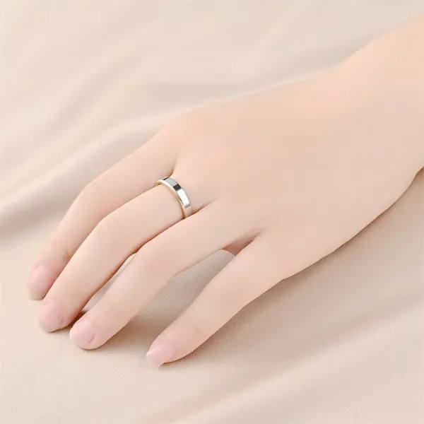 Wholesale PVD Coated Real Gold Plated 18K Gold Color Block Stainless Steel Simple Style Waterproof Non Tarnish Rings