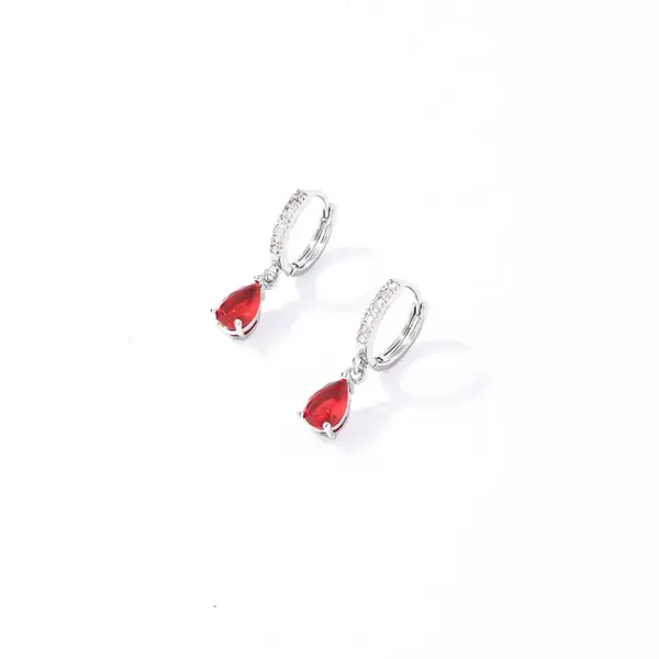 PVD Coated Rhodium Plated Round Water Droplets 304 Stainless Steel Casual Basic Sweet Waterproof Non Tarnish Drop Earrings