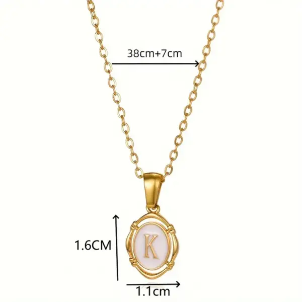 PVD Coated Real Gold Plated Letter 304 Stainless Steel Cute Artistic Waterproof Non Tarnish 304 Stainless Steel Lobster Trigger Clasp Closure Pendant Necklace