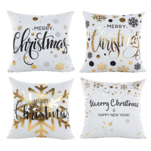 Wholesale Christmas atmosphere gold-stamping festive pillowcase