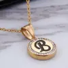 Wholesale PVD Coated 18K Gold Plated Letter Stainless Steel Sweet Waterproof Non Tarnish Earrings Necklace