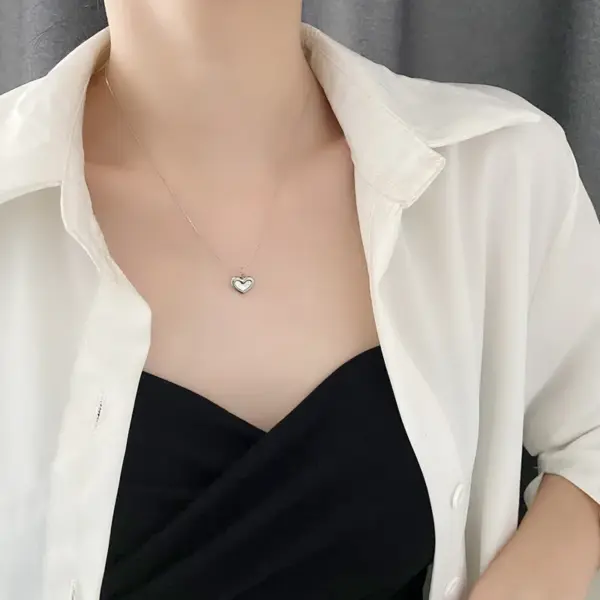 Wholesale Real Gold Plated Heart Shape 304 Stainless Steel Fashion Waterproof Non Tarnish Necklace