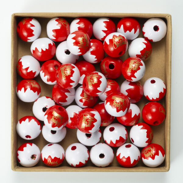 Wholesale 10pcs/pack Christmas Wooden Beads Colorfulful Wooden Beads