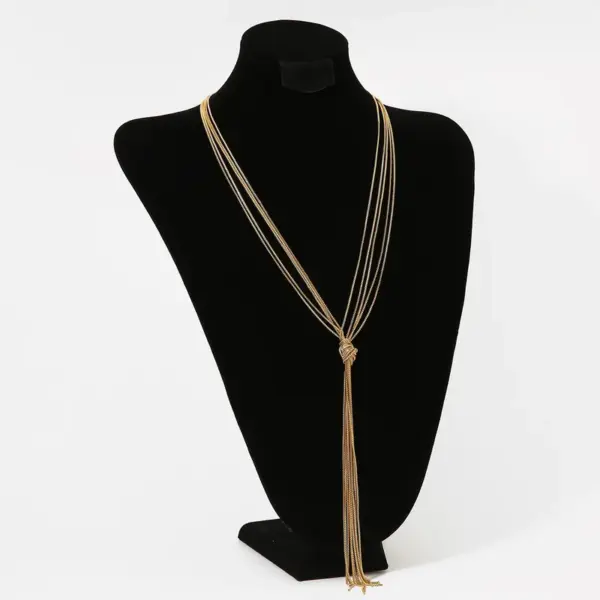 Wholesale PVD Coated Real Gold Plated 16K Gold White Gold Plated Geometric 304 Stainless Steel Exaggerated Modern Style Waterproof Non Tarnish 304 Stainless Steel Sweater Chain